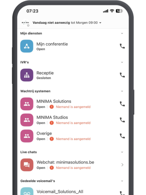 Demo van VoIP bij MINIMA voor zakelijke telefonie